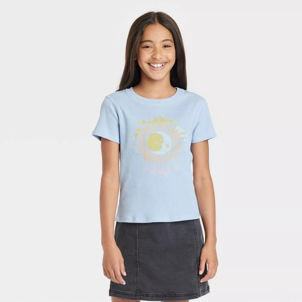 Art Class - Girls' Mini Skirt Side Seam Denim - Size S 6/6X Black Wash - Picture 5 of 10